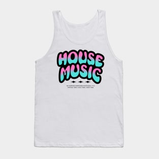 HOUSE MUSIC  - Bubble Outline Two Tone (black/pink/blue) Tank Top